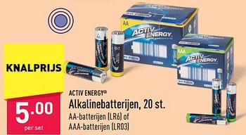 Promoties Alkalinebatterijen - Activ Energy - Geldig van 17/06/2023 tot 23/06/2023 bij Aldi