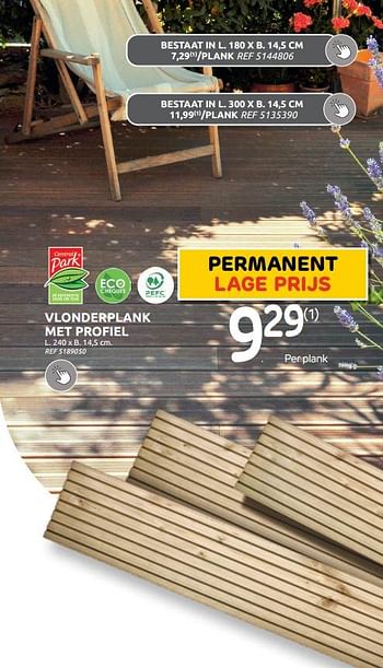 Promoties Vlonderplank met profiel - Central Park - Geldig van 14/06/2023 tot 26/06/2023 bij Brico
