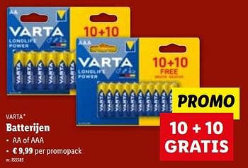 Promoties Batterijen - Varta - Geldig van 14/06/2023 tot 20/06/2023 bij Lidl