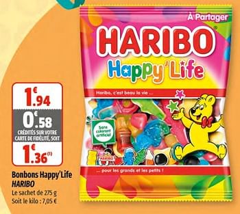 Promotions Bonbons happy`life haribo - Haribo - Valide de 07/06/2023 à 18/06/2023 chez Coccinelle