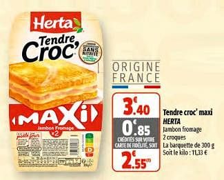 Promotions Tendre cru` maxi herta - Herta - Valide de 07/06/2023 à 18/06/2023 chez Coccinelle