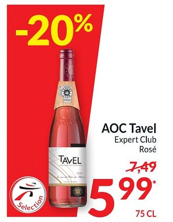 Promoties Aoc tavel expert club rosé - Rosé wijnen - Geldig van 13/06/2023 tot 18/06/2023 bij Intermarche