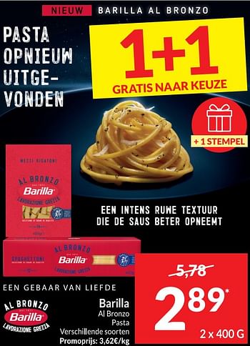 Promoties Barilla al bronzo pasta - Barilla - Geldig van 13/06/2023 tot 18/06/2023 bij Intermarche