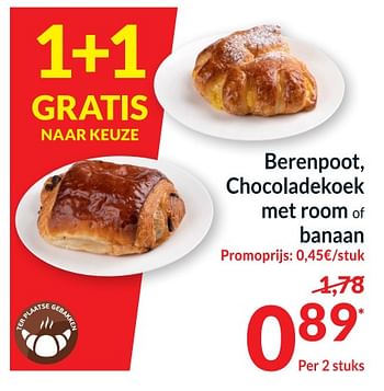 Promoties Berenpoot chocoladekoek met room of banaan - Huismerk - Intermarche - Geldig van 13/06/2023 tot 18/06/2023 bij Intermarche