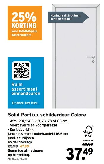 Promotions Solid portixx schilderdeur colore - Solid - Valide de 07/06/2023 à 20/06/2023 chez Gamma