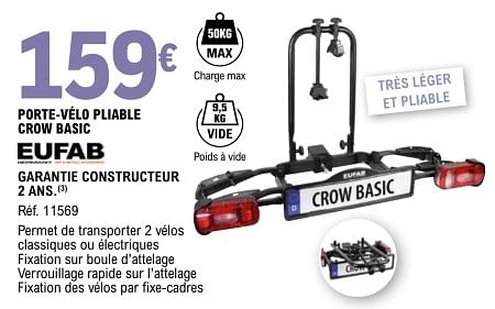 Eufab Porte v lo pliable crow basic 11569 En promotion chez E