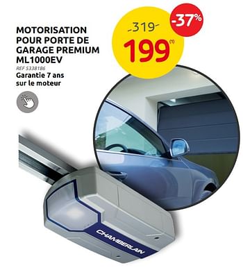 Promoties Motorisation pour porte de garage premium ml1000ev - Chamberlain - Geldig van 14/06/2023 tot 26/06/2023 bij Brico