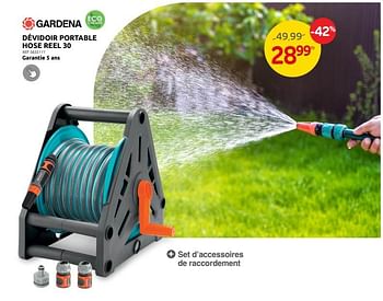 Promotions Dévidoir portable hose reel 30 - Gardena - Valide de 14/06/2023 à 26/06/2023 chez Brico