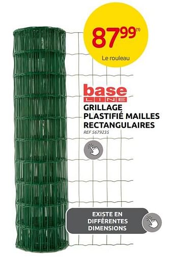 Promoties Grillage plastifié mailles rectangulaires - Base Line - Geldig van 14/06/2023 tot 26/06/2023 bij Brico