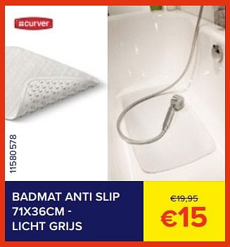 Promoties Badmat anti slip - licht grijs - Curver - Geldig van 01/06/2023 tot 30/06/2023 bij Euro Shop