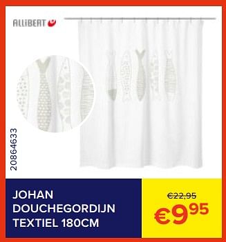 Promoties Johan douchegordijn textiel - Allibert - Geldig van 01/06/2023 tot 30/06/2023 bij Euro Shop