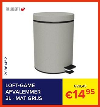 Promoties Loft-game afvalemmer - mat grijs - Allibert - Geldig van 01/06/2023 tot 30/06/2023 bij Euro Shop
