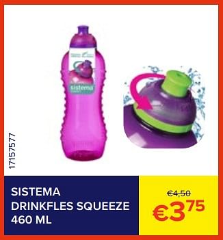 Promoties Sistema drinkfles squeeze - Sistema - Geldig van 01/06/2023 tot 30/06/2023 bij Euro Shop