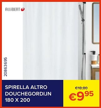 Promoties Spirella altro douchegordijn - Allibert - Geldig van 01/06/2023 tot 30/06/2023 bij Euro Shop