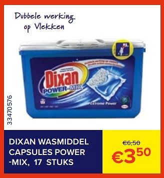 Promoties Dixan wasmiddel capsules power -mix - Dixan - Geldig van 01/06/2023 tot 30/06/2023 bij Euro Shop