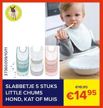 Promoties Slabbetje 5 stuks little chums hond, kat of muis - Lassig - Geldig van 01/06/2023 tot 30/06/2023 bij Euro Shop