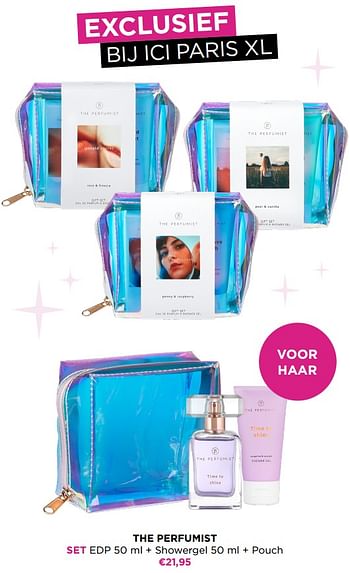 Promoties The perfumist set edp 50 ml + showergel + pouch - The Perfumist  - Geldig van 12/06/2023 tot 18/06/2023 bij ICI PARIS XL
