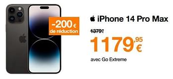 Promotions Apple iphone 14 pro max - Apple - Valide de 01/06/2023 à 12/06/2023 chez Orange