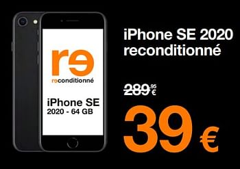 Promotions Apple refurbished iphone se 2020 - Apple - Valide de 01/06/2023 à 12/06/2023 chez Orange