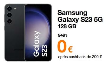 Promotions Samsung galaxy s23 5g 128 gb - Samsung - Valide de 01/06/2023 à 12/06/2023 chez Orange