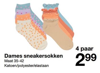 Promotions Dames sneakersokken - Produit maison - Zeeman  - Valide de 10/06/2023 à 16/06/2023 chez Zeeman