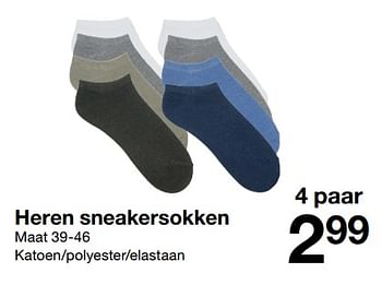 Promotions Heren sneakersokken - Produit maison - Zeeman  - Valide de 10/06/2023 à 16/06/2023 chez Zeeman