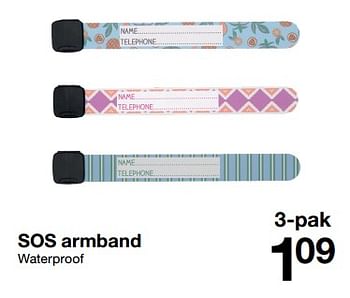 Promoties Sos armband - Huismerk - Zeeman  - Geldig van 10/06/2023 tot 16/06/2023 bij Zeeman