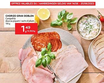 Promotions Chorizo gran doblon - Produit maison - Alvo - Valide de 14/06/2023 à 27/06/2023 chez Alvo