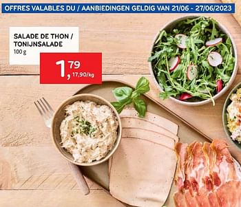 Promotions Salade de thon - Produit maison - Alvo - Valide de 14/06/2023 à 27/06/2023 chez Alvo