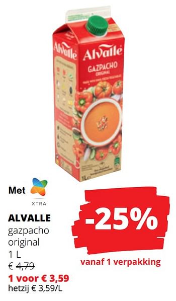 Promoties Alvalle gazpacho original - Alvalle - Geldig van 15/06/2023 tot 28/06/2023 bij Spar (Colruytgroup)