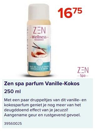 Promoties Zen spa parfum vanille-kokos - Zen Spa - Geldig van 09/06/2023 tot 31/08/2023 bij Euro Shop