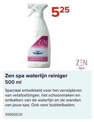 Promoties Zen spa waterlijn reiniger - Zen Spa - Geldig van 09/06/2023 tot 31/08/2023 bij Euro Shop