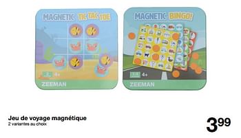 Promotions Jeu de voyage magnétique - Produit maison - Zeeman  - Valide de 10/06/2023 à 16/06/2023 chez Zeeman
