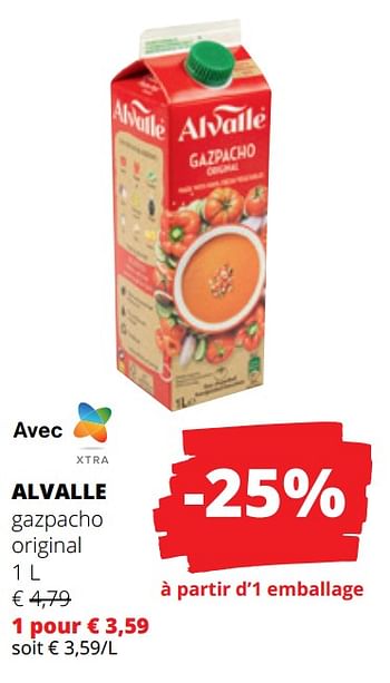 Promotions Alvalle gazpacho original - Alvalle - Valide de 15/06/2023 à 28/06/2023 chez Spar (Colruytgroup)