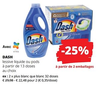 Promotions Dash lessive plus blanc que blanc - Dash - Valide de 15/06/2023 à 28/06/2023 chez Spar (Colruytgroup)