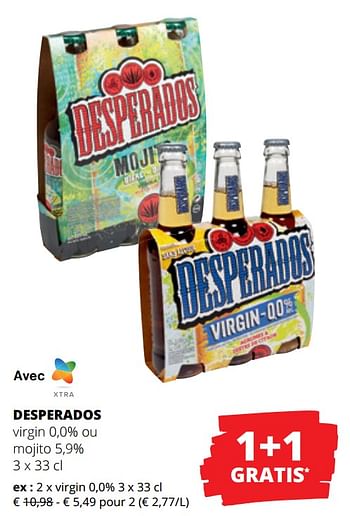 Promotions Desperados virgin 0,0% - Desperados - Valide de 15/06/2023 à 28/06/2023 chez Spar (Colruytgroup)