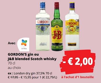 Promotions Gordon’s london dry gin - Gordon's - Valide de 15/06/2023 à 28/06/2023 chez Spar (Colruytgroup)