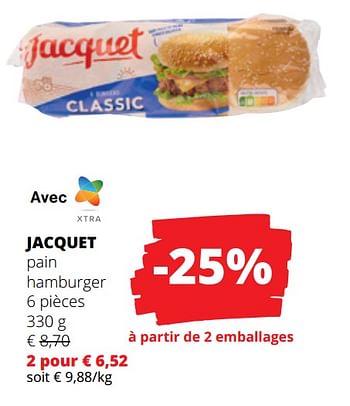 Promotions Jacquet pain hamburger - Jacquet - Valide de 15/06/2023 à 28/06/2023 chez Spar (Colruytgroup)