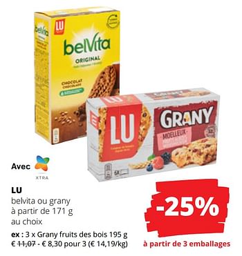 Promotions Lu grany fruits des bois - Lu - Valide de 15/06/2023 à 28/06/2023 chez Spar (Colruytgroup)