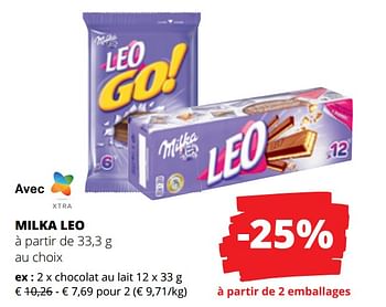 Promotions Milka leo chocolat au lait - Milka - Valide de 15/06/2023 à 28/06/2023 chez Spar (Colruytgroup)