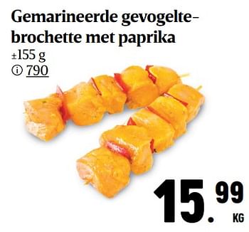 Promoties Gemarineerde gevogeltebrochette met paprika - Huismerk - Buurtslagers - Geldig van 09/06/2023 tot 06/07/2023 bij Buurtslagers