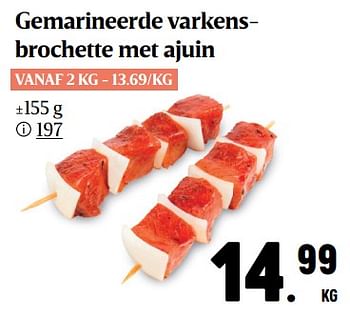 Promoties Gemarineerde varkensbrochette met ajuin - Huismerk - Buurtslagers - Geldig van 09/06/2023 tot 06/07/2023 bij Buurtslagers