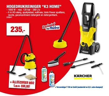 Promoties Kärcher hogedrukreiniger k3 home - Kärcher - Geldig van 14/06/2023 tot 18/06/2023 bij Hubo