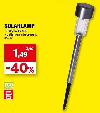 Promoties Solarlamp - Huismerk - Hubo  - Geldig van 14/06/2023 tot 18/06/2023 bij Hubo