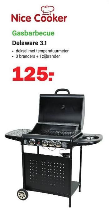 Promoties Gasbarbecue delaware 3.1 - Nice Cooker - Geldig van 05/06/2023 tot 24/06/2023 bij Van Cranenbroek