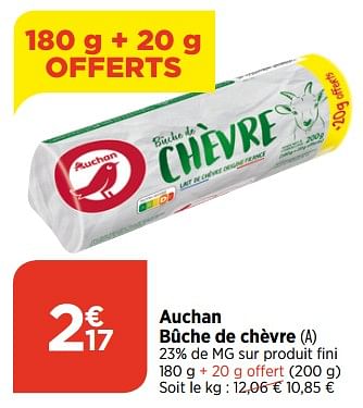 Promotions Auchan bûche de chèvre - Auchan - Valide de 14/06/2023 à 19/06/2023 chez Bi1