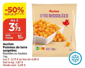 Promotions Auchan pommes de terre surgelées - Auchan - Valide de 14/06/2023 à 19/06/2023 chez Bi1