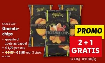 Promoties Groentechips - Snack Day - Geldig van 21/06/2023 tot 27/06/2023 bij Lidl