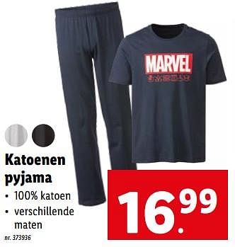 Promoties Katoenen pyjama - Huismerk - Lidl - Geldig van 21/06/2023 tot 27/06/2023 bij Lidl