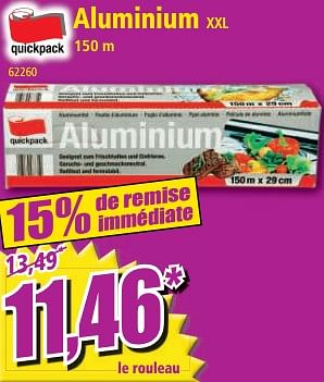 Promotions Aluminium xxl - Quickpack - Valide de 14/06/2023 à 20/06/2023 chez Norma